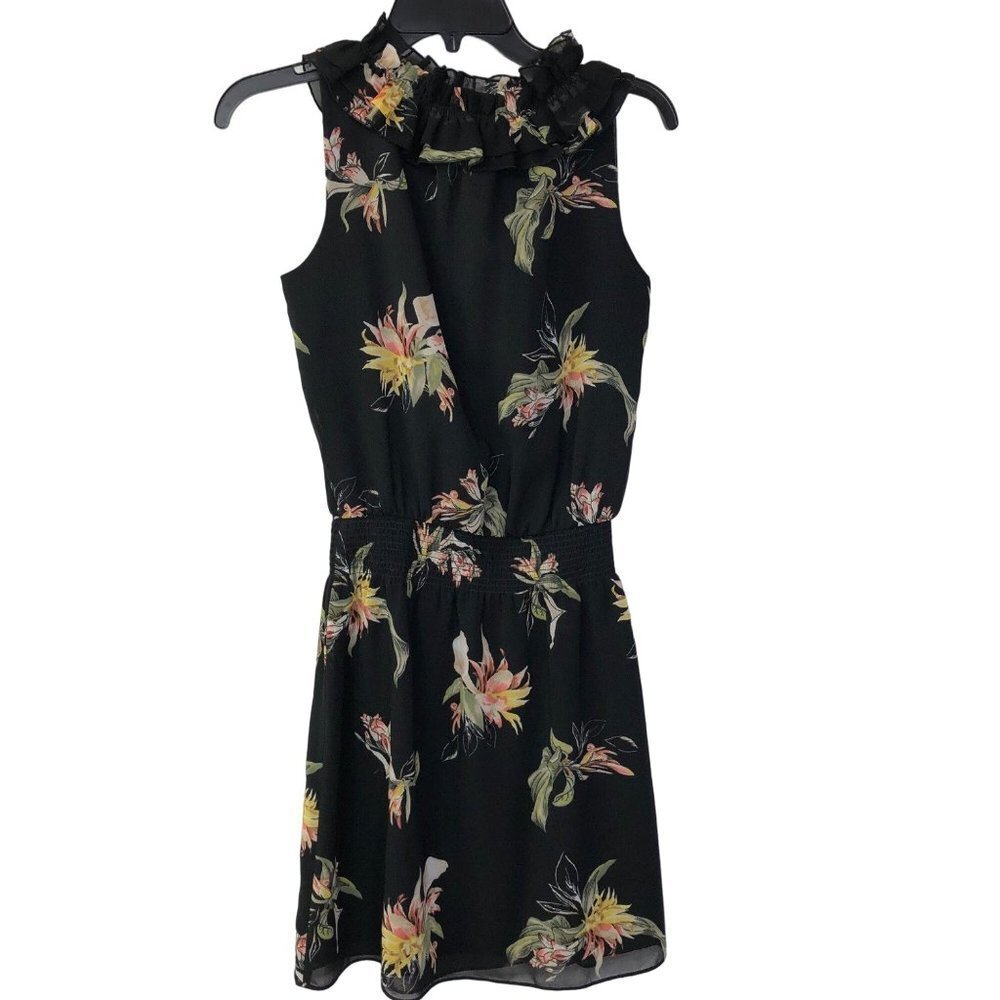 WHITE HOUSE BLACK MARKET Soft Floral Blouson DRESS SIZE 0
